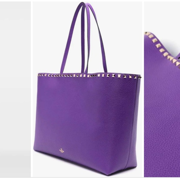 Rockstud leather tote bag - Picture 2 of 13